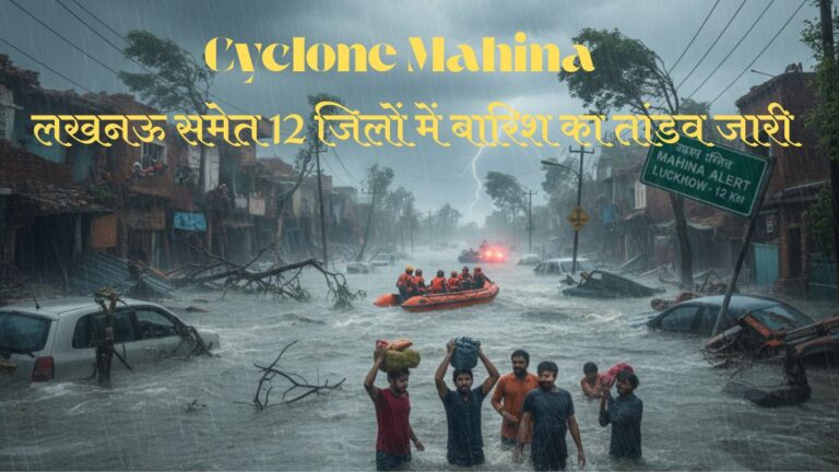 Cyclone Montha ने यूपी में मचाई तबाही! लखनऊ समेत 12 जिलों में बारिश का तांडव जारी