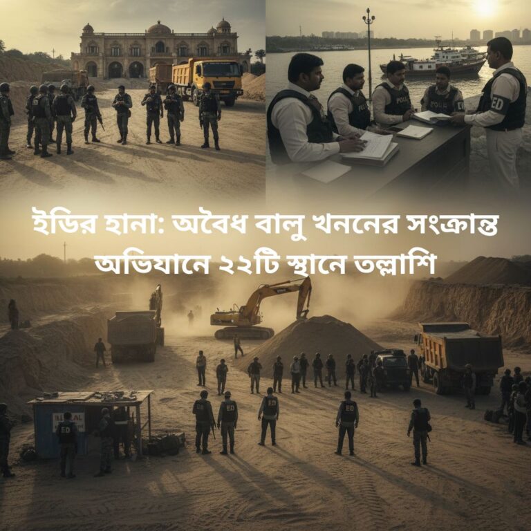 ইডির হানা: অবৈধ বালু খননের সংক্রান্ত অভিযানে ২২টি স্থানে তল্লাশি