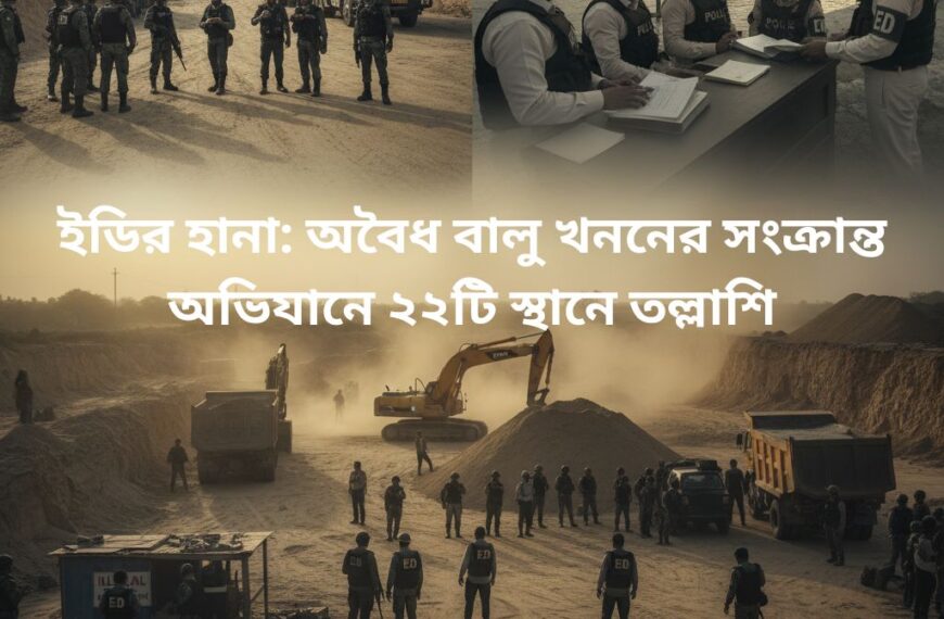 ইডির হানা: অবৈধ বালু খননের সংক্রান্ত অভিযানে ২২টি স্থানে তল্লাশি