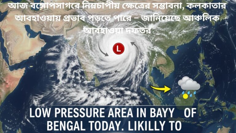 আজ বঙ্গোপসাগরে নিম্নচাপীয় ক্ষেত্র গঠনের সম্ভাবনা, কলকাতায় হালকা বৃষ্টির ইঙ্গিত দিল আবহাওয়া দফতর