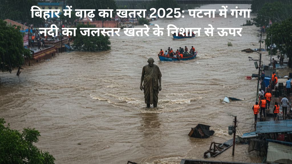 बिहार में बाढ़ का खतरा 2025: पटना में गंगा नदी का जलस्तर खतरे के निशान से ऊपर