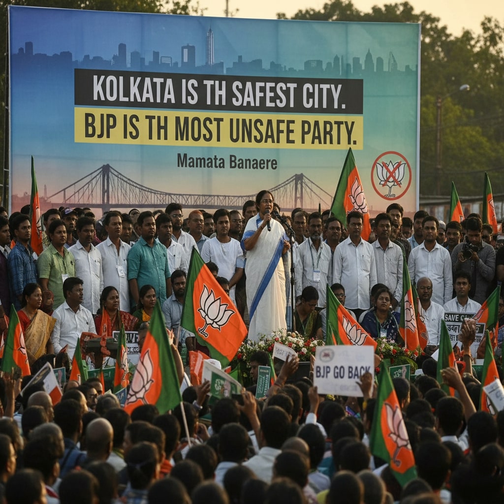 মমতা বন্দ্যোপাধ্যায় বললেন — ‘কলকাতা সবচেয়ে নিরাপদ শহর, বিজেপিই সবচেয়ে অনিরাপদ দল’