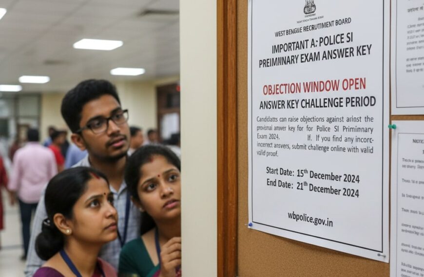 রাজ্যে পুলিশ SI প্রিলিমিনারি পরীক্ষার উত্তর কী প্রকাশিত ভুল থাকলে আপত্তি জানানোর সুযোগ