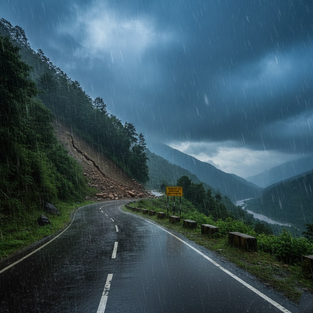 উত্তরবঙ্গে টানা বর্ষণ পাহাড়ি এলাকায় ভূমিধসের আশঙ্কা – প্রশাসনের সতর্ক অবস্থায়