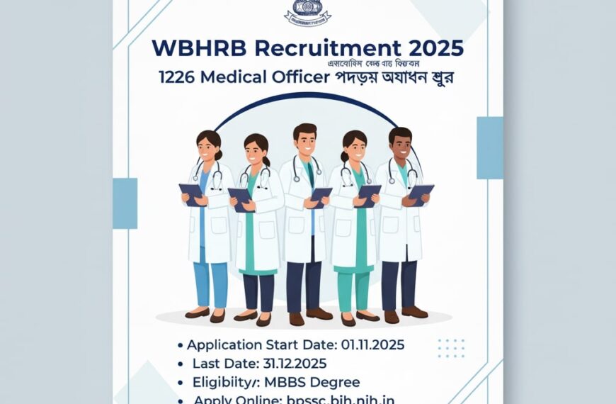 WBHRB Recruitment 2025 , 1226 Medical Officer পদের জন্য আবেদন শুরু