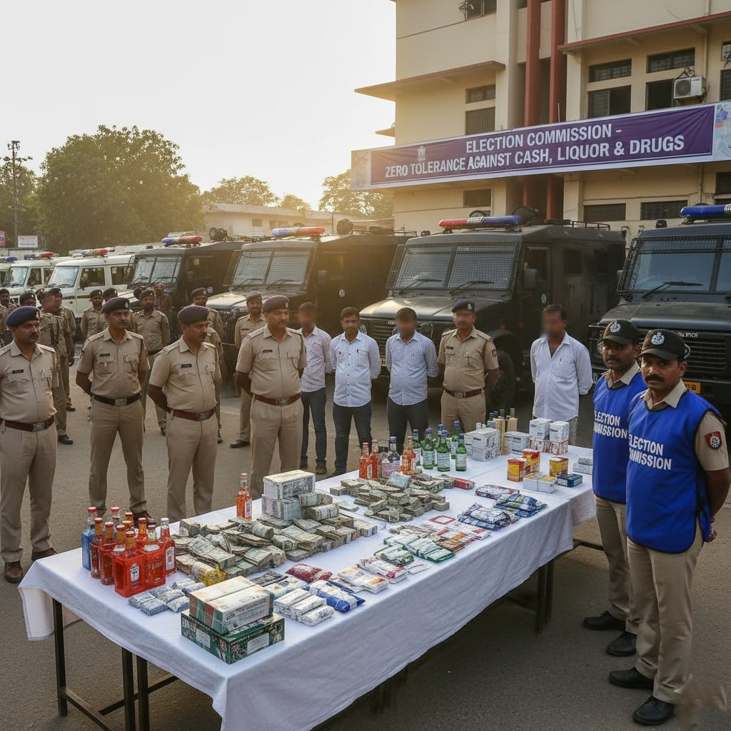 निर्वाचन आयोग ने नकदी शराब और नशीले पदार्थों के दुरुपयोग पर दिखाया सख्त रवैया
