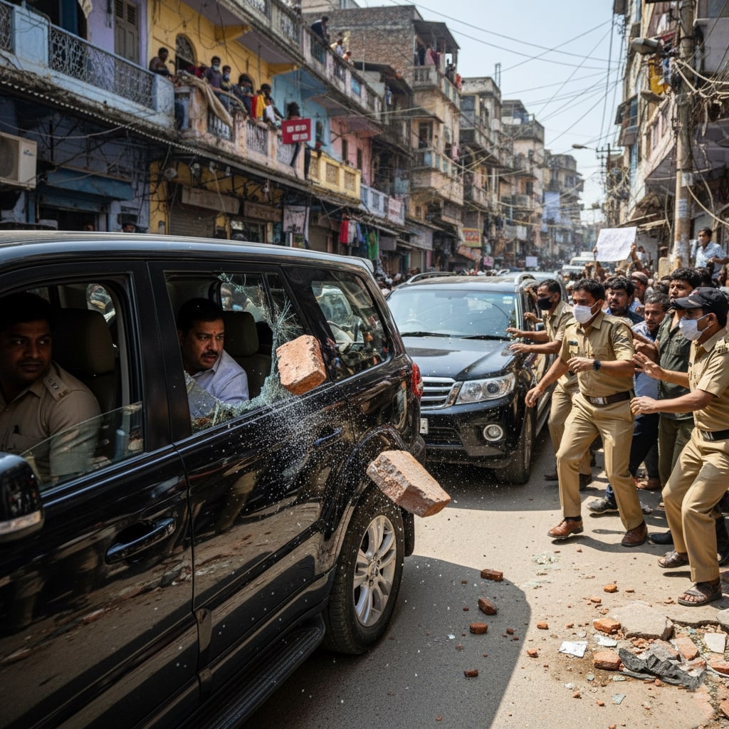 বিজেপি সাংসদ রাজু বিস্তার কনভয় লক্ষ্য করে ইটবৃষ্টি: ঘটনা ও বিশ্লেষণ