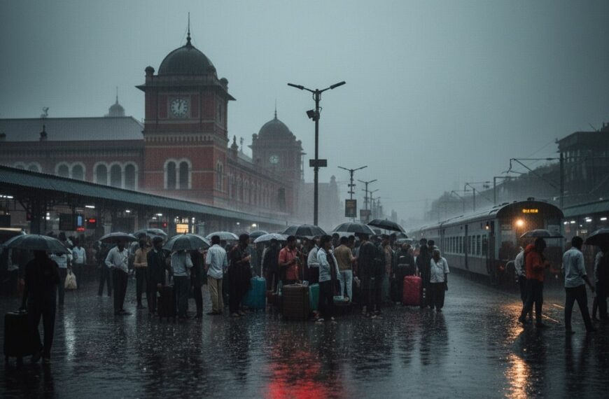 হাওড়া স্টেশনে ট্রেন চলাচলে বিঘ্ন বৃষ্টির কারণে বহু ট্রেন বাতিল!