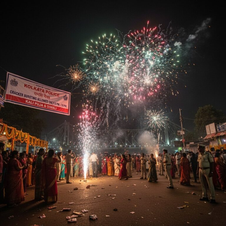 কলকাতা ও রাজ্য পুলিশের নির্দেশ — কালীপুজো ও দীপাবলিতে রাত ৮টা থেকে ১০টা পর্যন্তই পটকা ফাটানো যাবে