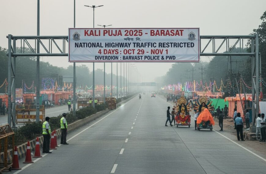 বারাসাতে কালীপুজোয় চার দিনের জন্য জাতীয় সড়কে চলাচল সীমাবদ্ধ থাকবে