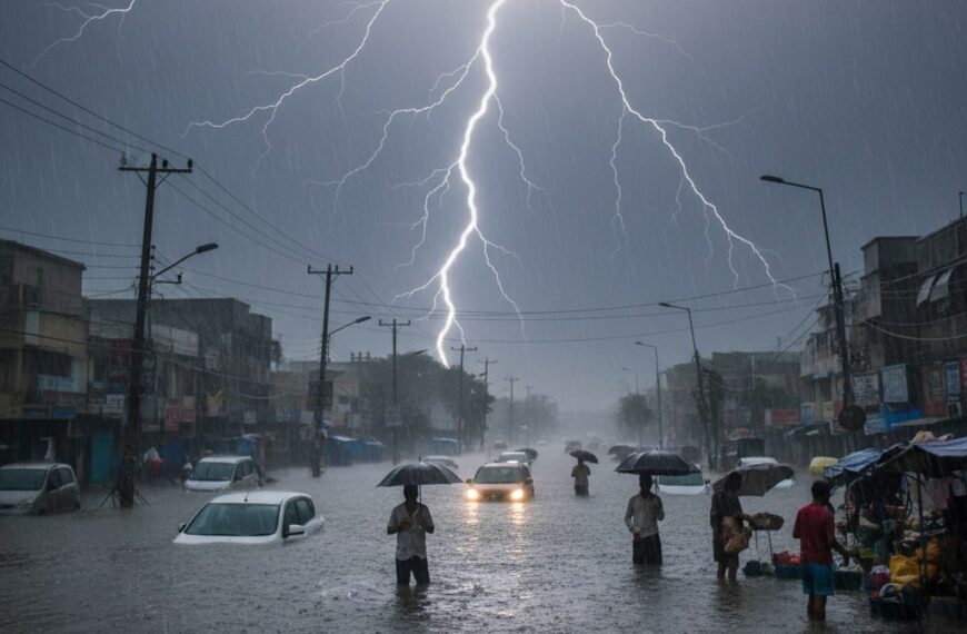 বজ্রপাত ঝড় ও জলজট: রাজ্যজুড়ে বৃষ্টির দাপটে নাজেহাল জনজীবন