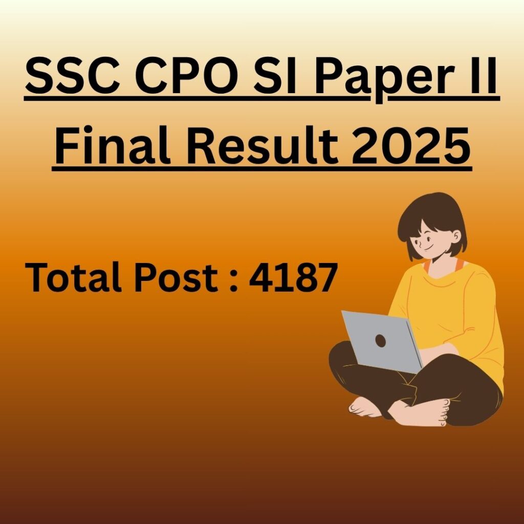 SSC CPO SI Paper II Final Result 2025: कैसे करें चेक और डाउनलोड