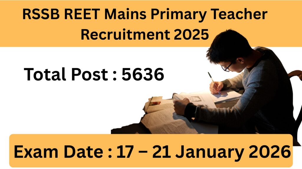 RSSB REET Mains Primary Teacher Recruitment 2025