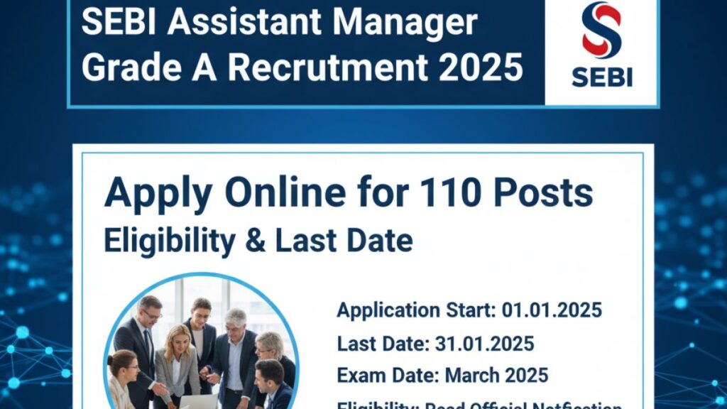 SEBI Assistant Manager Grade A Recruitment 2025 – Apply Online for 110 Posts, Eligibility & Last Date