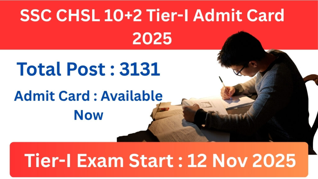 SSC CHSL 10+2 Tier-I Admit Card 2025