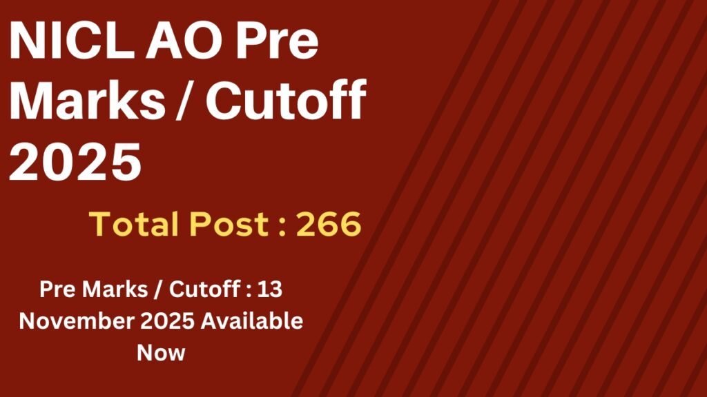 NICL AO Pre Marks / Cutoff 2025