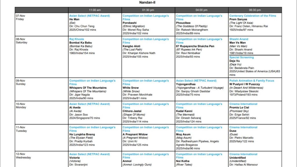 ৭ নভেম্বর থেকে Nandan হল-এ শুরু হচ্ছে বিশ্ব চলচ্চিত্র উৎসব